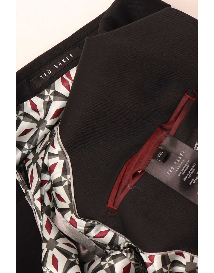 Ted Baker Herren-Blazer mit 2 Knöpfen, UK 42, XL, schwarze Wolle