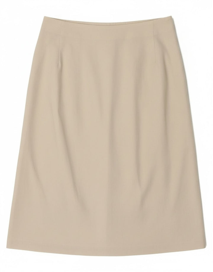 Benetton Damen-A-Linien-Rock IT 42 Medium W28 Weiße Baumwolle