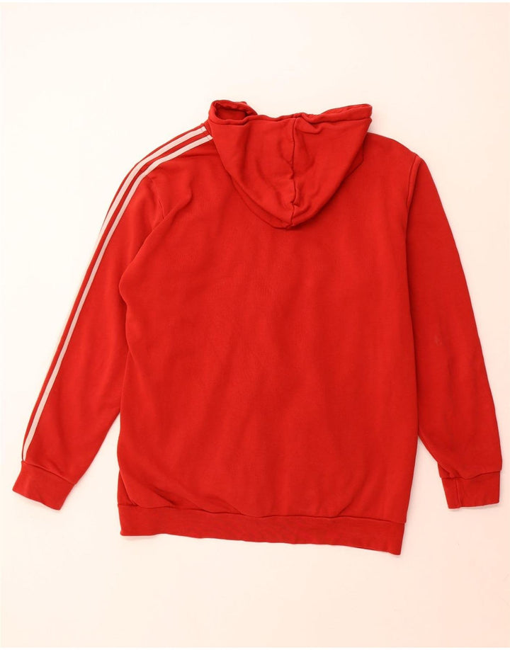 ADIDAS Herren-Kapuzenpullover mit Reißverschluss, XL, rote Baumwolle