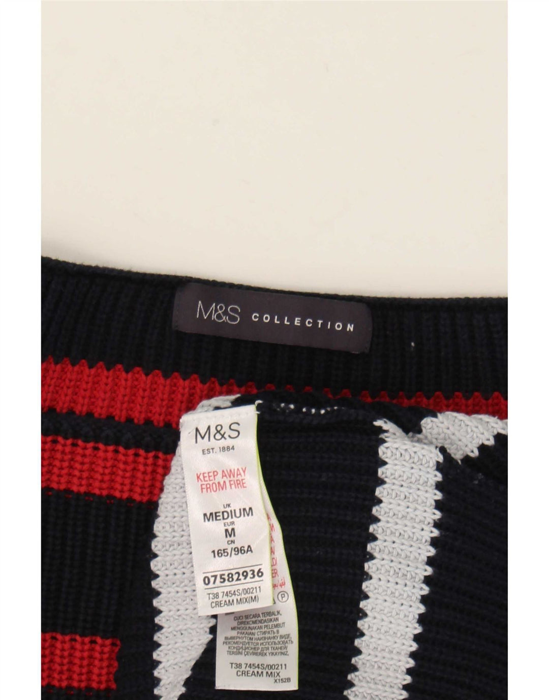 Marks & Spencer Damen-Pullover mit U-Boot-Ausschnitt, Gr. 14, mittelmehrfarbig