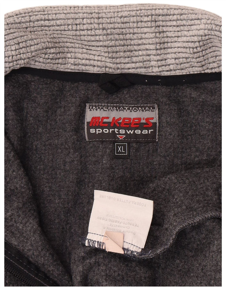 MC Kee's Herren-Fleecepullover mit Reißverschluss am Hals, XL, graues Farbblock-Polyester