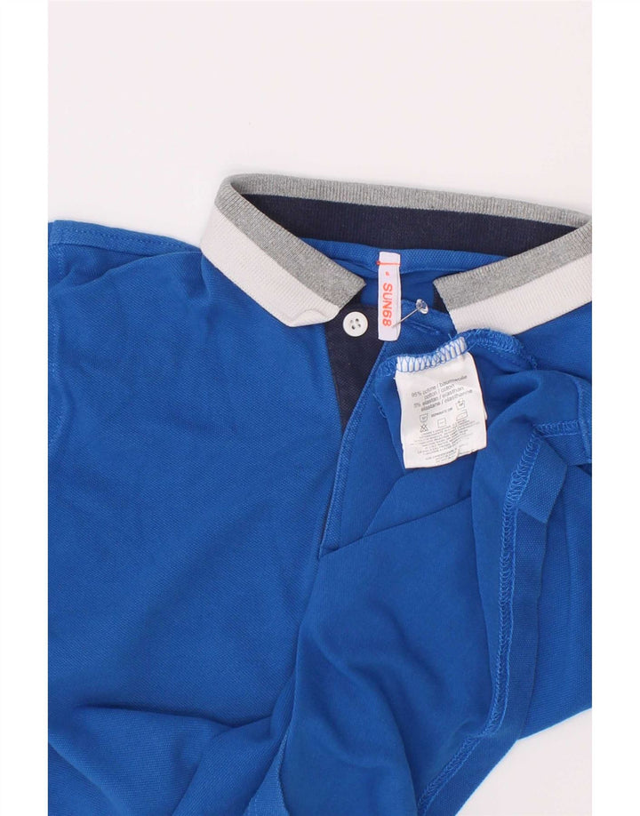 Sun68 Rugby-Poloshirt für Jungen, 5–6 Jahre, blaue Baumwolle