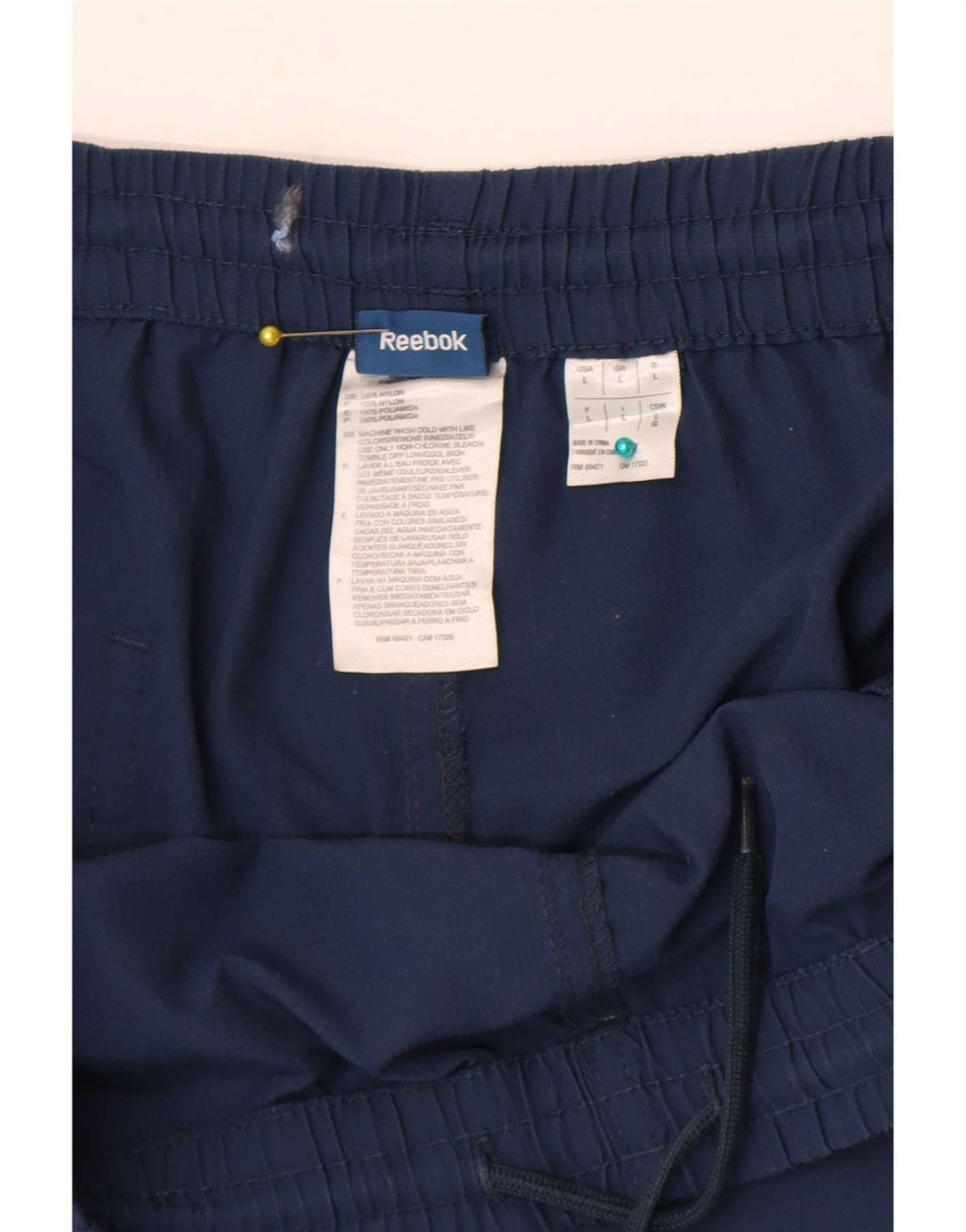Reebok Herren-Sportshorts, groß, marineblaues Nylon