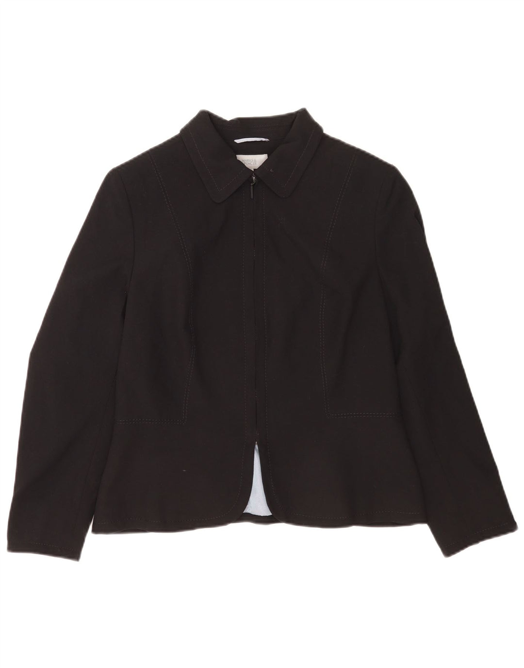 Marks & Spencer Womens Petite Full Zip Blazer Jacke UK 14 Medium Schwarz