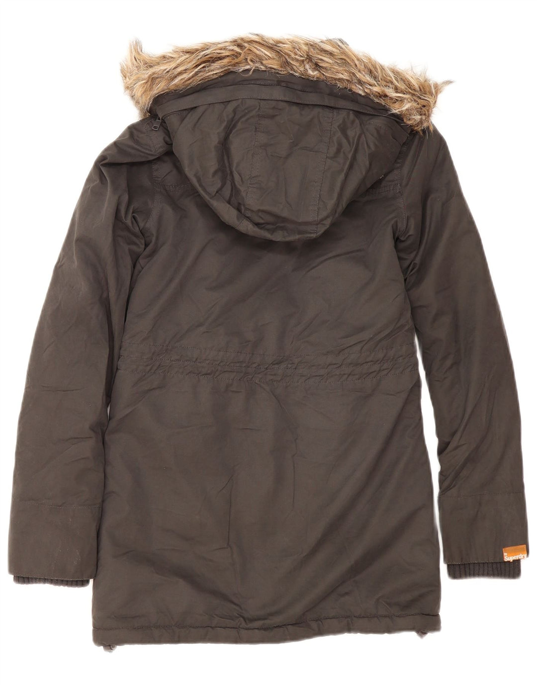 Superdry Sherpa-Parkajacke mit Kapuze für Damen, UK 2 2XS, graues Polyester