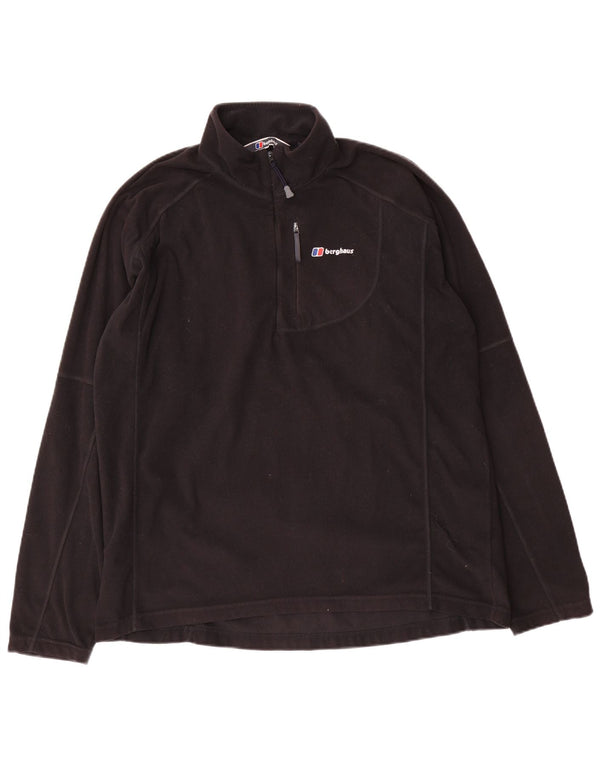 Berghaus Herren-Fleecepullover mit Reißverschluss, XL, Schwarz, Polyester