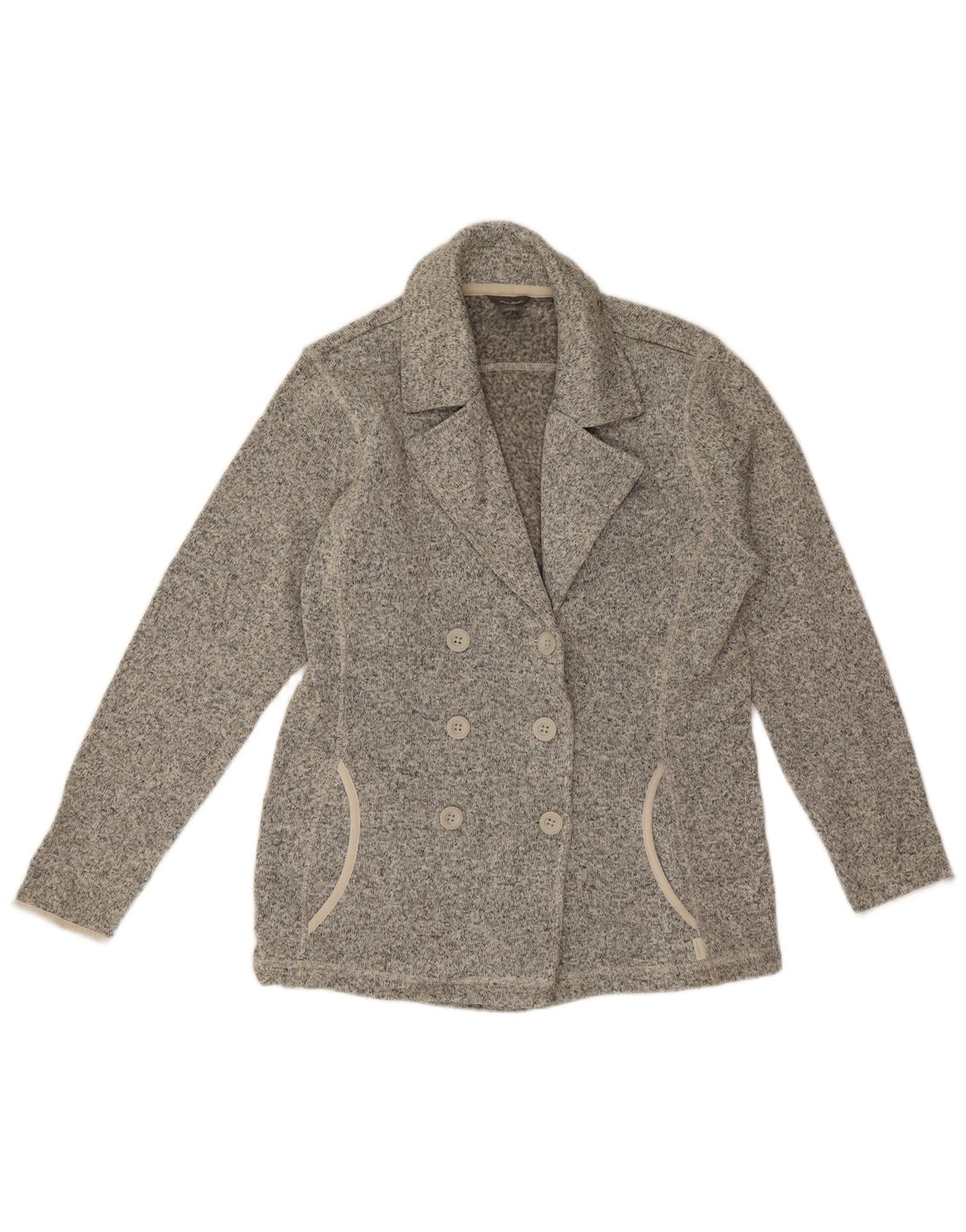 Eddie Bauer Damen Zweireihige Blazerjacke UK 16 Large Grau meliert