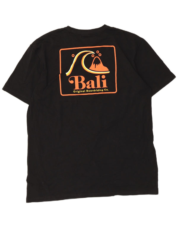 Quiksilver Mens Regular Fit Graphic T-Shirt Top 2XL Schwarz Baumwolle