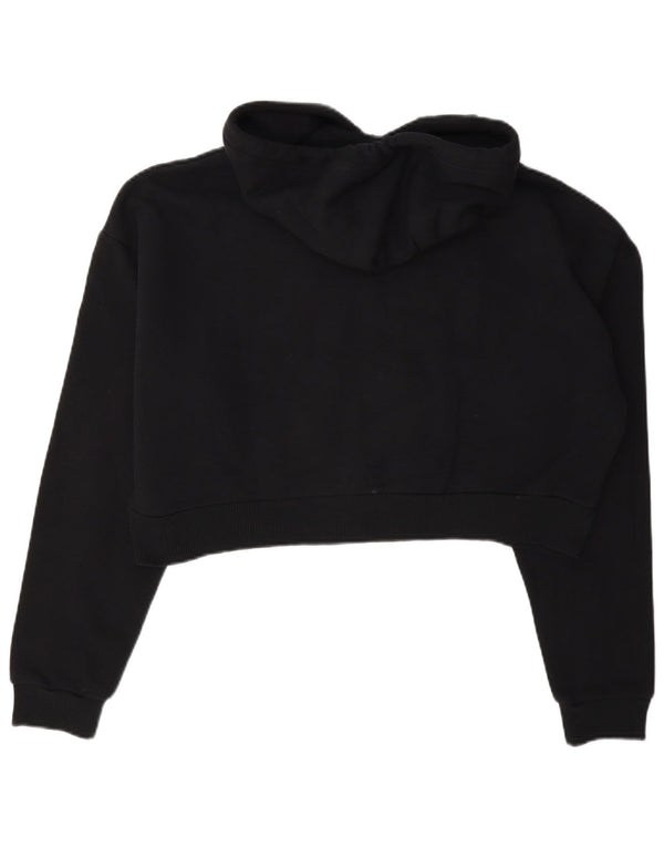 Napapijri Damen Geographic Crop Graphic Kapuzenpullover UK 14 Medium Schwarz