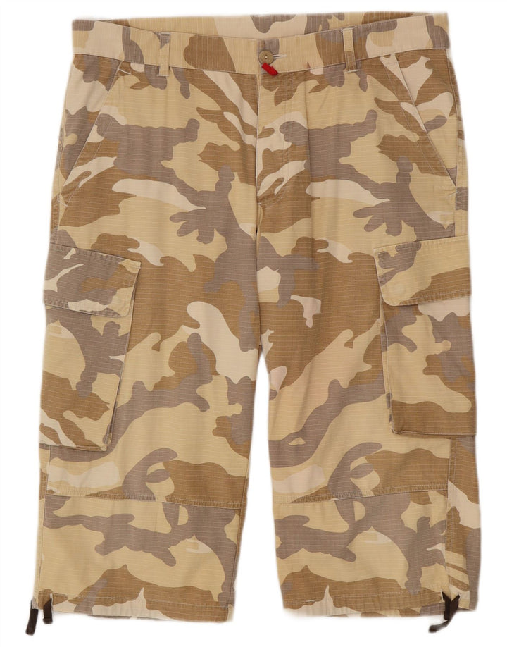 Mash Herren Cargo-Bermudashorts W36 Large Beige Camouflage