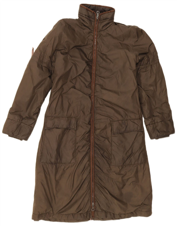 Dkny Damen Wattierter Mantel UK 6 XS Khaki Baumwolle
