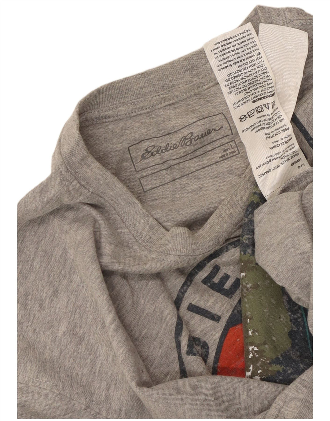 Eddie Bauer Herren-T-Shirt mit Grafik, groß, grau gesprenkelte Baumwolle