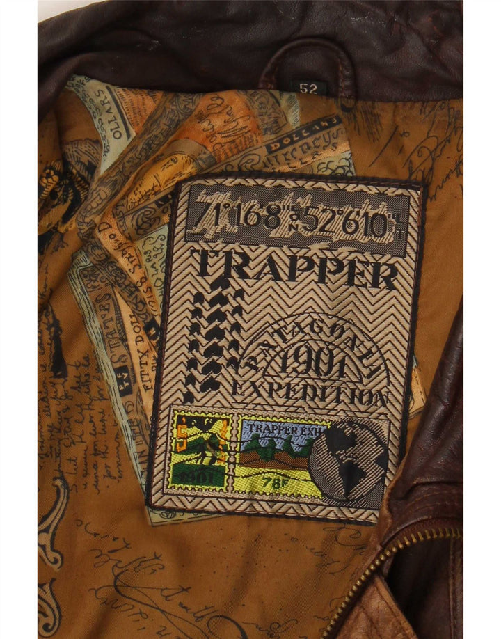 Trapper Herren Lederjacke IT 52 XL Braun