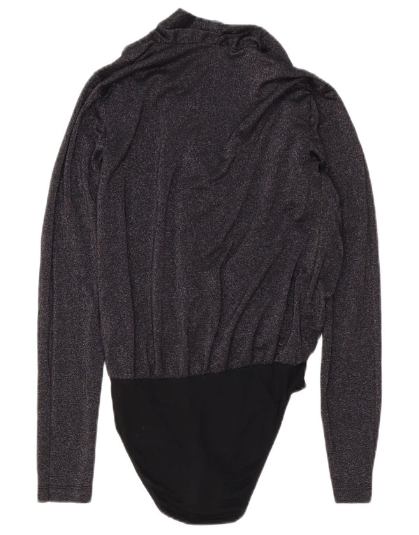 Reiss Damen Langarm-Body UK 6 XS Graue Viskose
