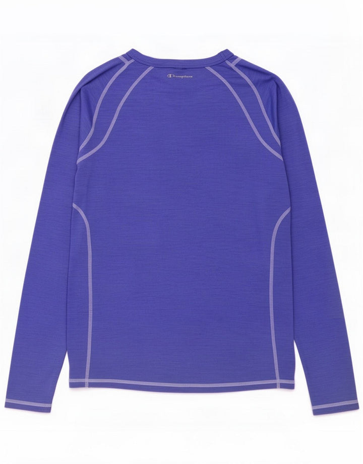 Champion Womens Top Long Sleeve UK 12 Medium Purple Polyester