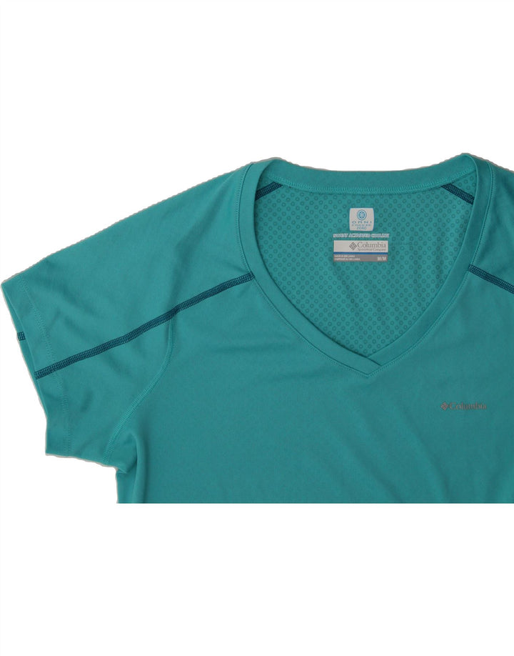COLUMBIA Womens T-Shirt Top UK 12 Medium Turquoise Vintage Columbia and Second-Hand Columbia from Messina Hembry 