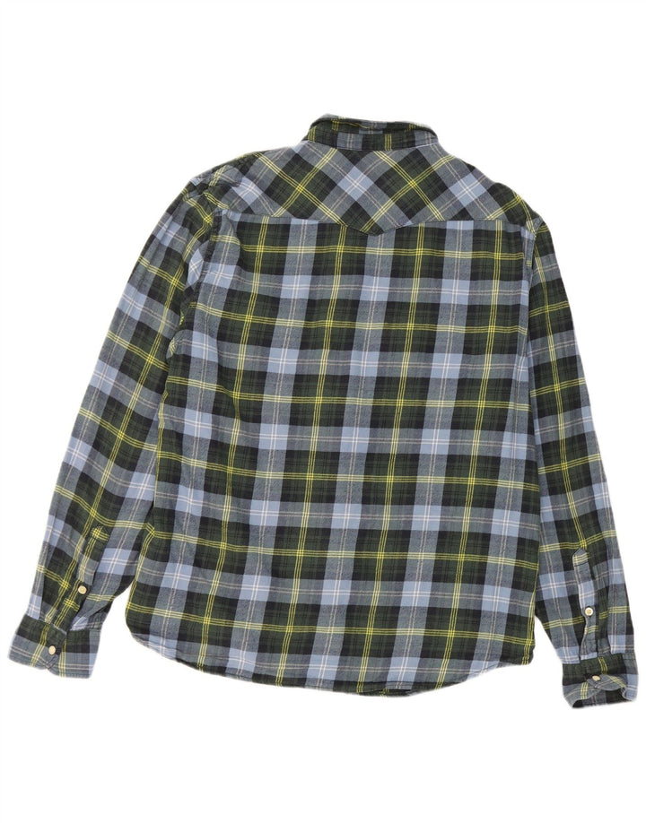 Lee Herren-Flanellhemd mit schmaler Passform, XL, blau kariert, Baumwolle