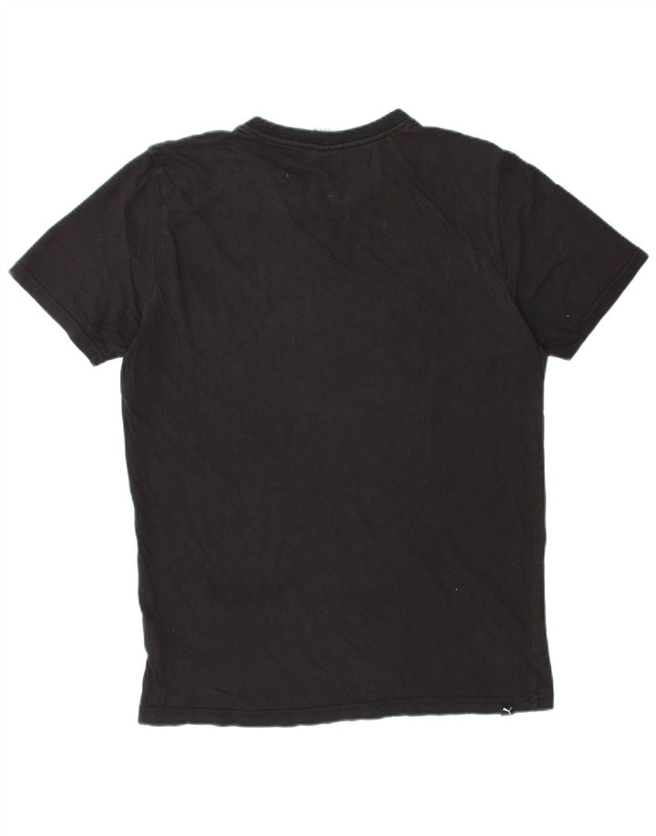 Puma Herren Grafik T-Shirt Top Mittelschwarz Baumwolle