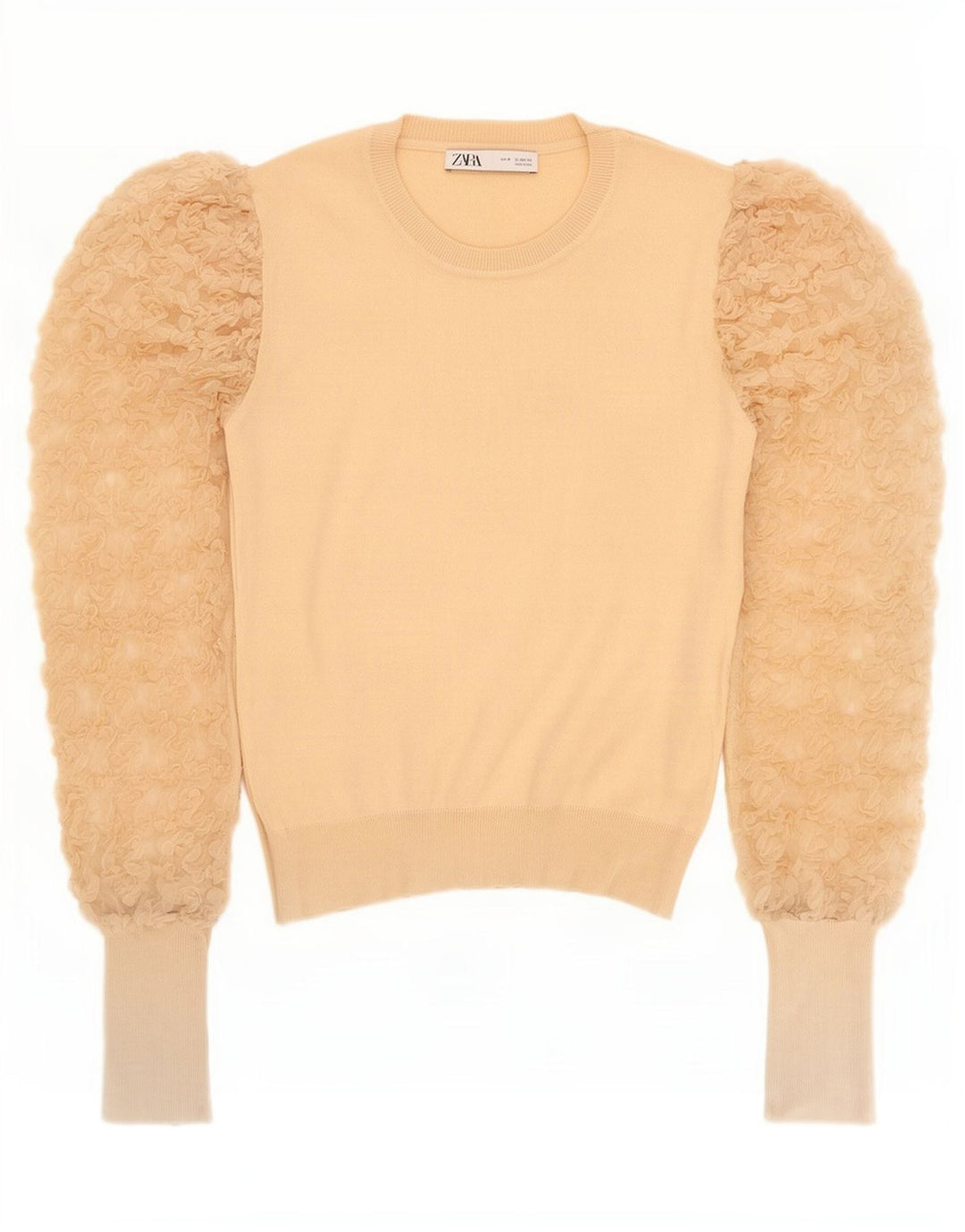 Zara Damen Bluse Top UK 12 Medium Beige