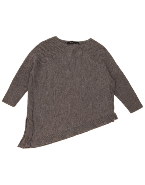 Karen Millen Damen-Pullover mit 3/4-Ärmeln und U-Boot-Ausschnitt, Gr. 10, Größe S, Grau