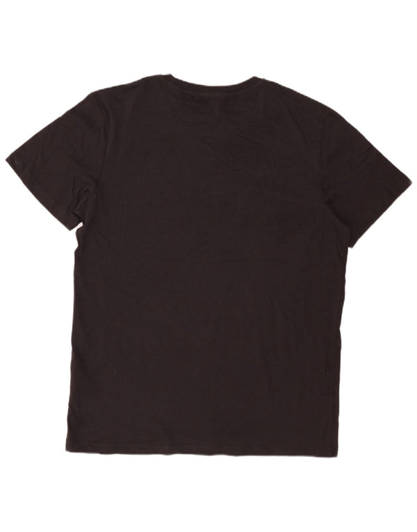 Jack & Jones Herren Grafik T-Shirt Top XL Schwarz Baumwolle