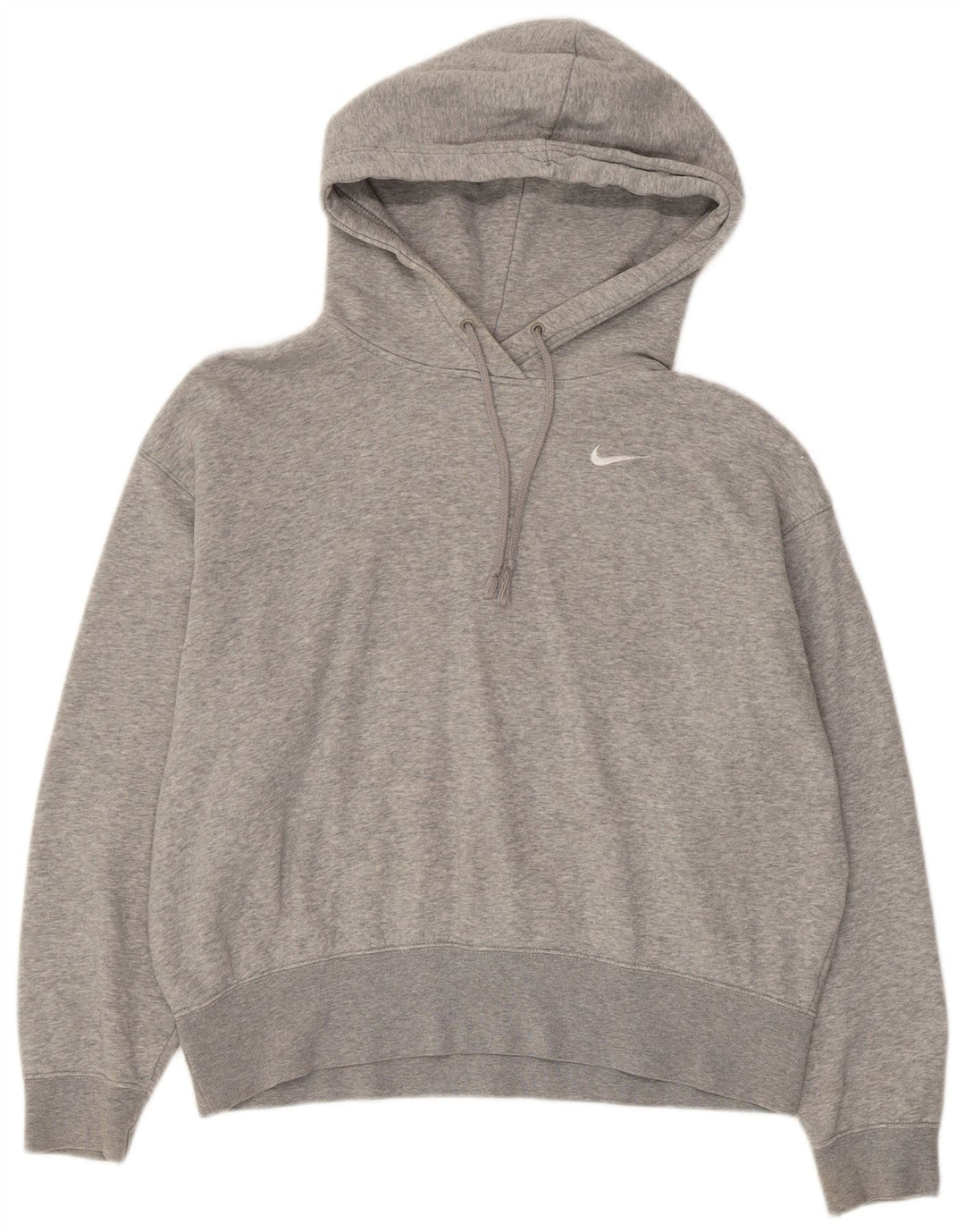 NIKE Damen-Pullover mit übergroßem Kapuzenpullover, Gr. 10, Größe S, grau gefleckte Baumwolle