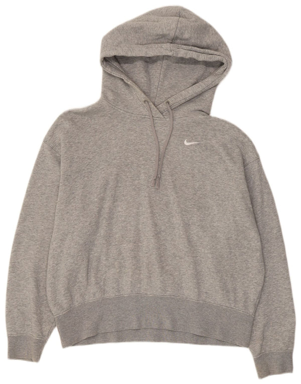 NIKE Damen-Pullover mit übergroßem Kapuzenpullover, Gr. 10, Größe S, grau gefleckte Baumwolle