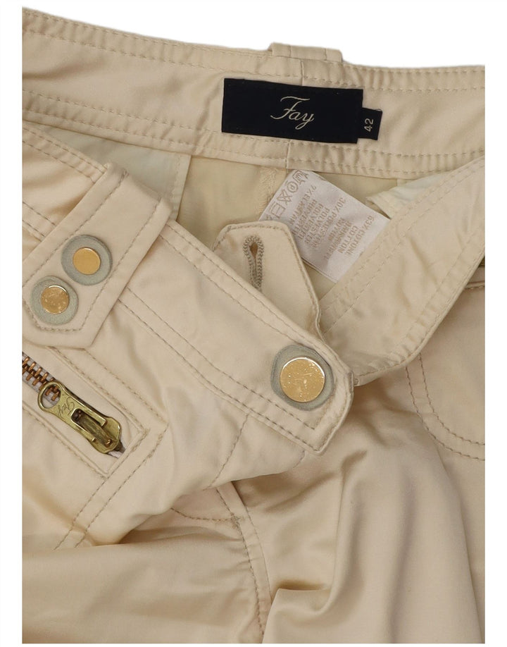 Fay Damen Caprihose IT 44 Medium W30 L20 Off White Baumwolle
