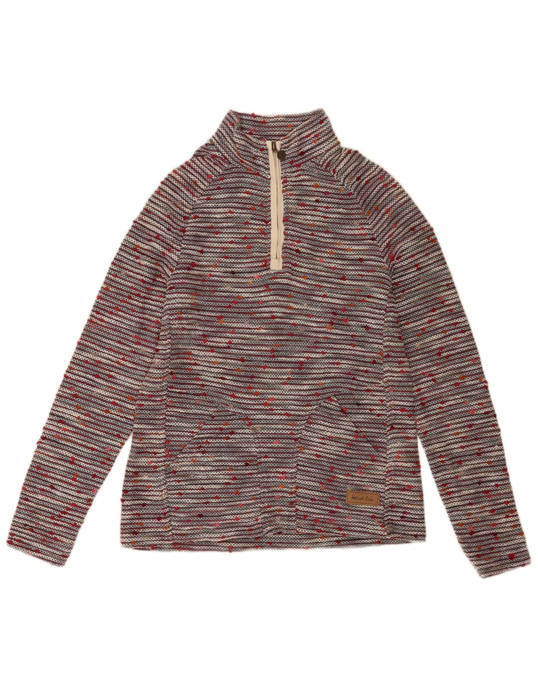Weird Fish Damen-Pullover mit Reißverschluss am Hals, Gr. 12, mittelmehrfarbig