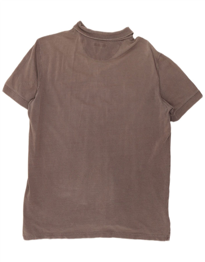 Massimo Dutti Herren-Poloshirt aus mittelgrauer Baumwolle