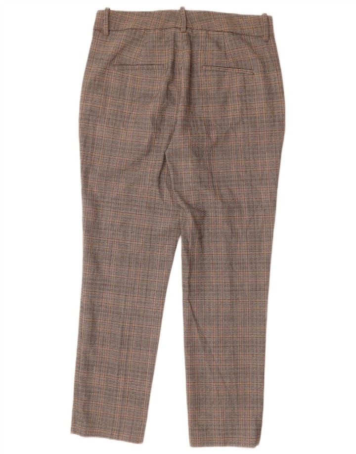Zara Slim Chino-Hose für Damen, EU 38, Größe S, W28, L27, grau kariertes Polyester