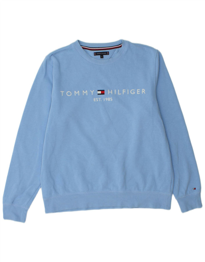 TOMMY HILFIGER Herren Grafik Sweatshirt Pullover XL Blau Baumwolle