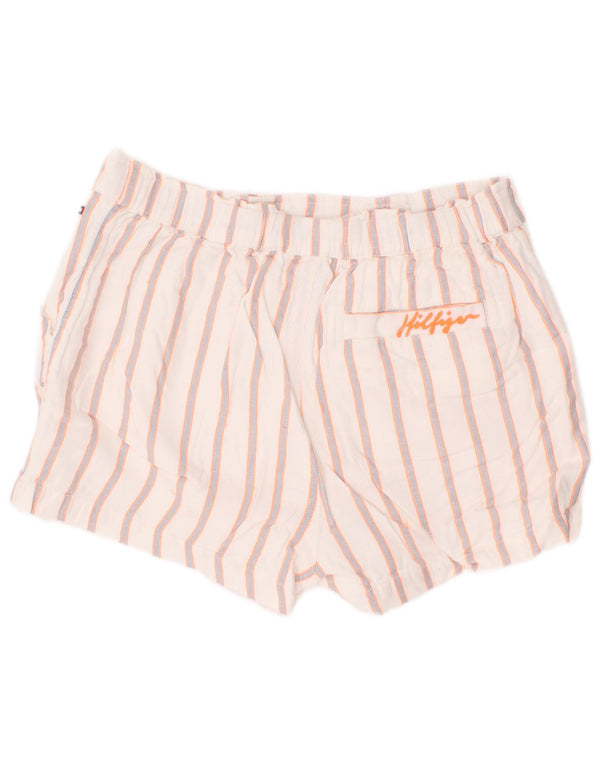 Tommy Hilfiger Chino-Shorts für Jungen, 11–12 Jahre, W26, weiß gestreift, Viskose