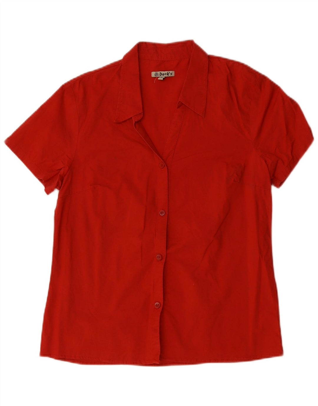 Dack's Damen-Kurzarmhemd UK 18 XL aus roter Baumwolle