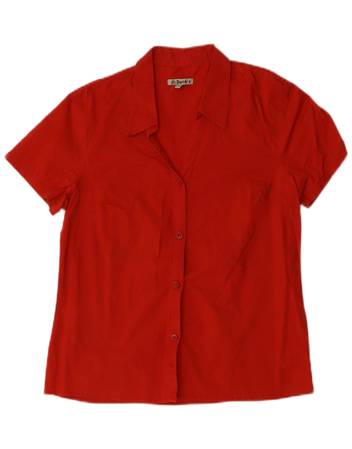 Dack's Damen-Kurzarmhemd UK 18 XL aus roter Baumwolle