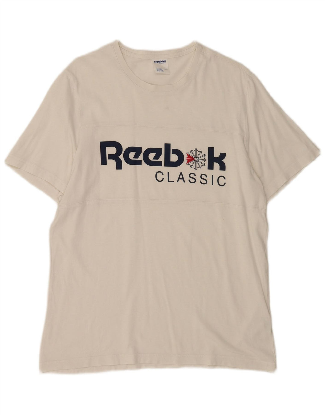 Reebok Herren Classic Graphic T-Shirt Top Large Weiß Baumwolle