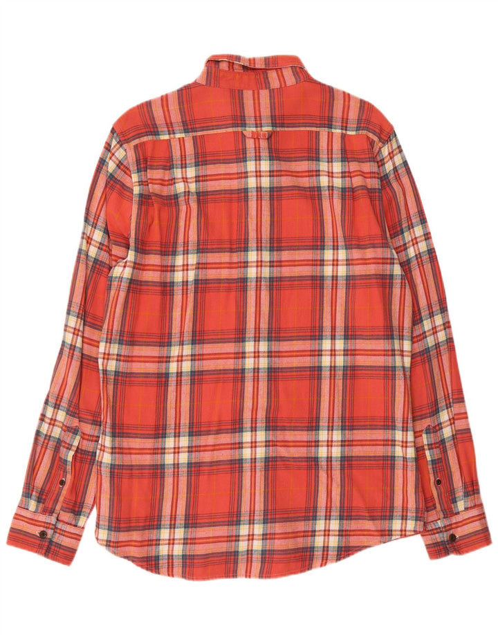 Superdry Herren-Flanellhemd XL, rot kariert, Baumwolle