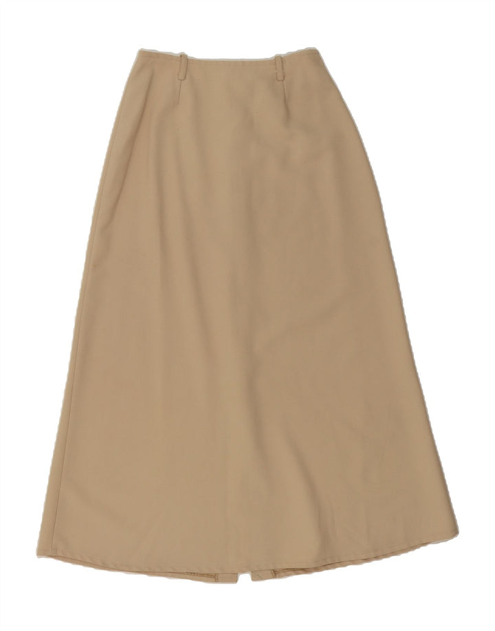 VINTAGE Womens High Waist Maxi Skirt IT 42 Medium W26 Beige Polyester Vintage Vintage and Second-Hand Vintage from Messina Hembry 