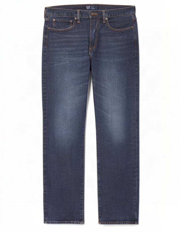 Gap Herren Straight Jeans W34 L31 Marineblaue Baumwolle