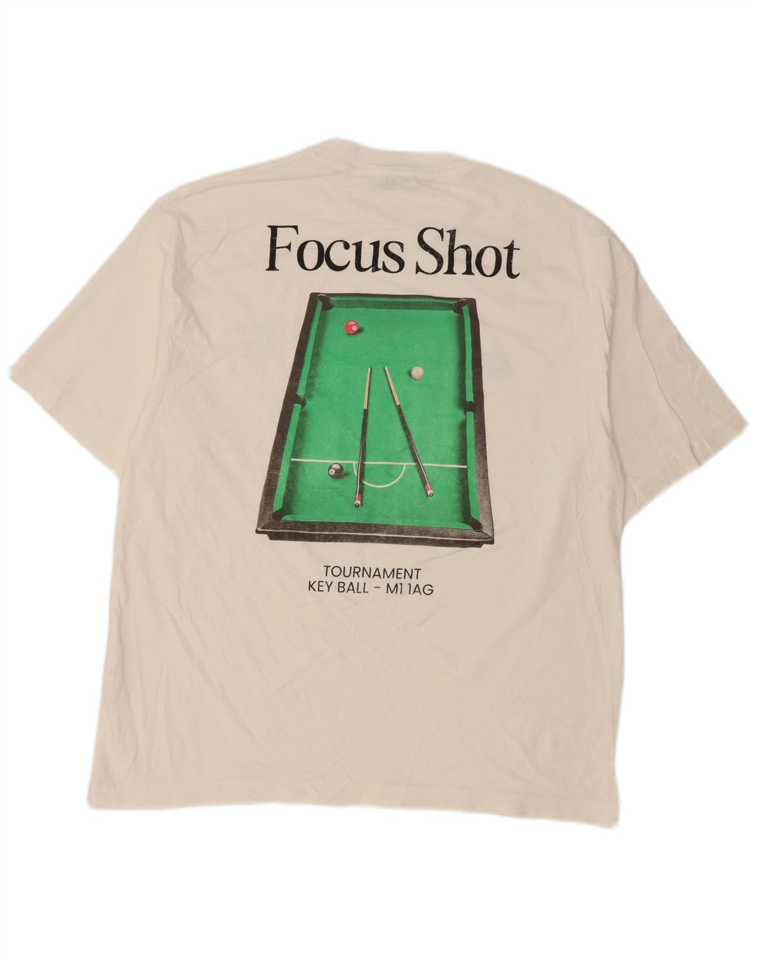 Zara Herren-T-Shirt mit Grafik, mittelweiße Baumwolle