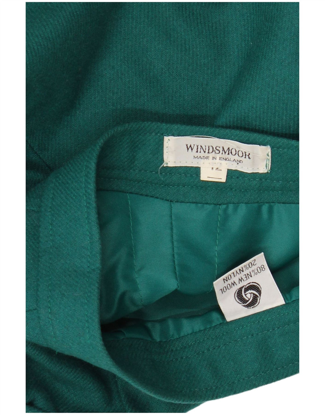 Windsmoor Damen Midirock UK 12 Medium W27 Grüne Wolle