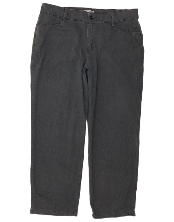 Lee Damen Petite Relaxed Fit Freizeithose US 16 2XL W35 L28 Graue Baumwolle