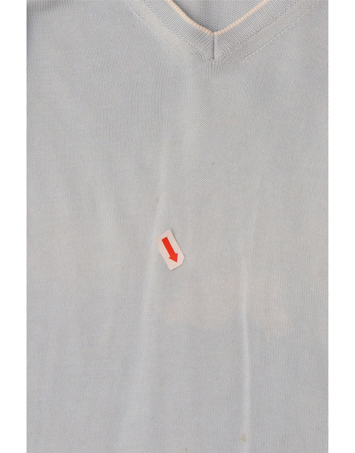 JOOP Damen-Pullover mit V-Ausschnitt, EU 38, mittelblaue Baumwolle