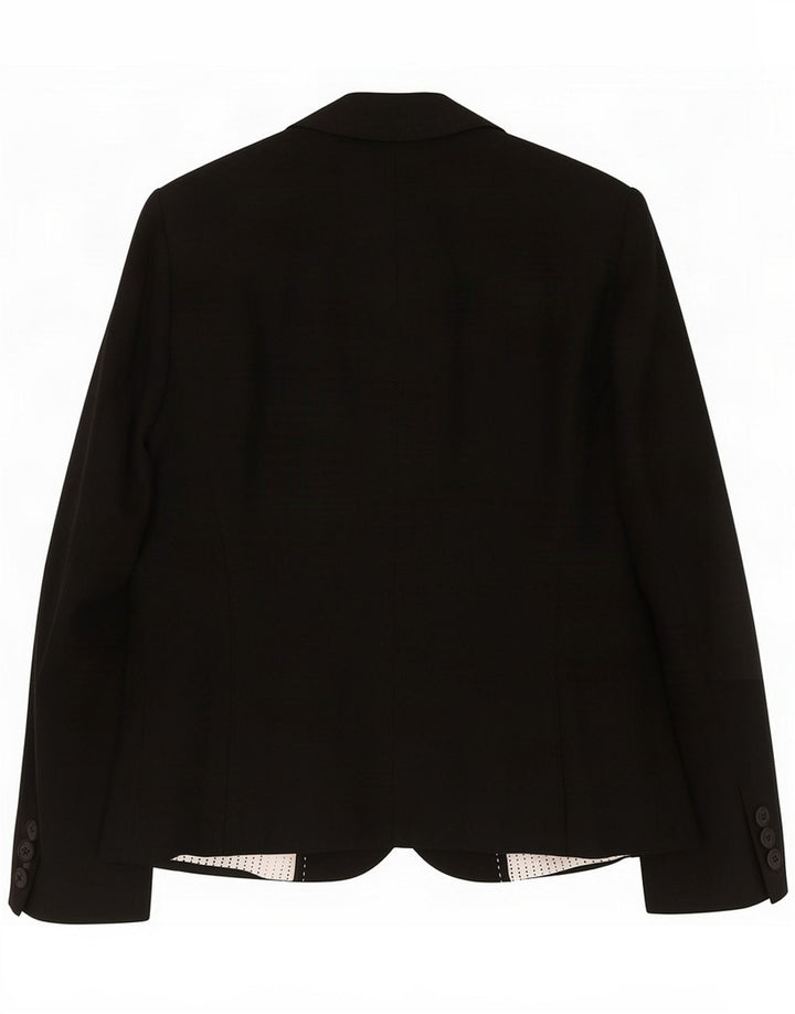 Marks & Spencer Damen 3-Knopf-Blazerjacke UK 12 Mittelschwarzes Leinen
