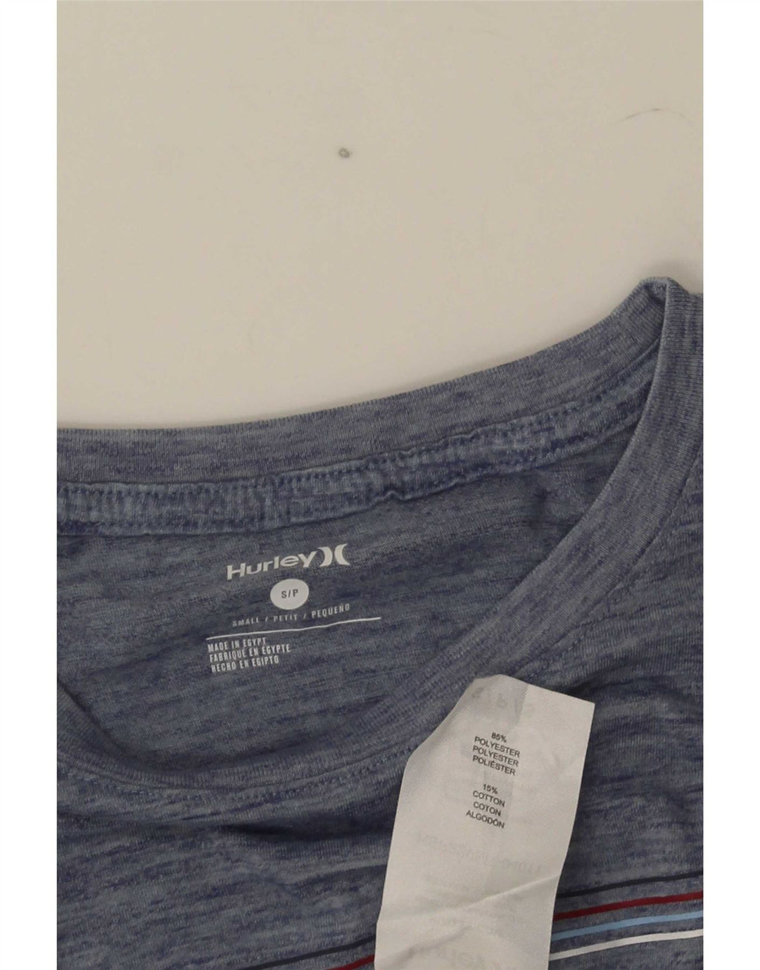 Hurley Herren-T-Shirt mit Grafik, Größe S, Marineblau gesprenkeltes Polyester