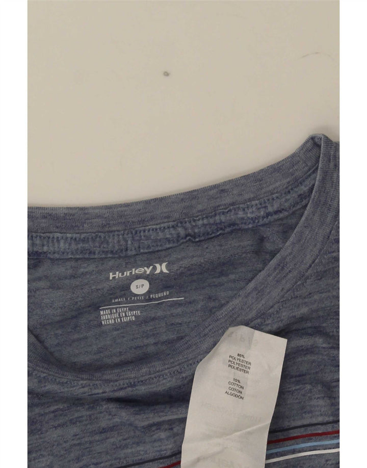 Hurley Herren-T-Shirt mit Grafik, Größe S, Marineblau gesprenkeltes Polyester