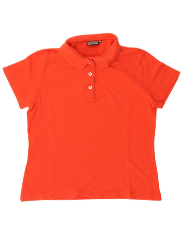 Diadora Damen Poloshirt UK 14 Mittelorange Baumwolle