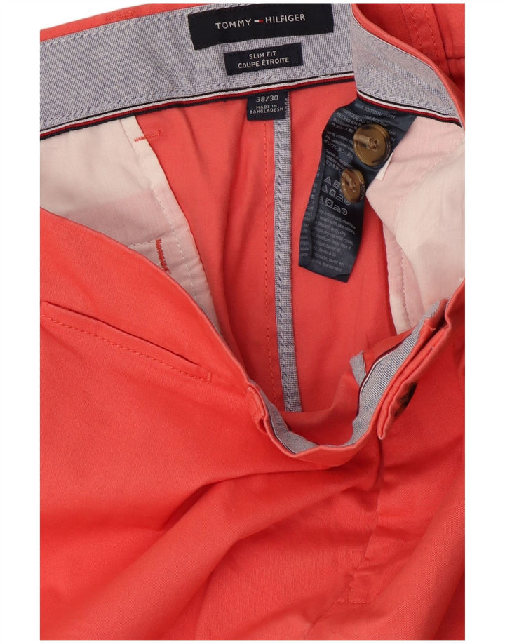 Tommy Hilfiger Herren Slim Fit Chinohose W38 L30 Rosa Baumwolle