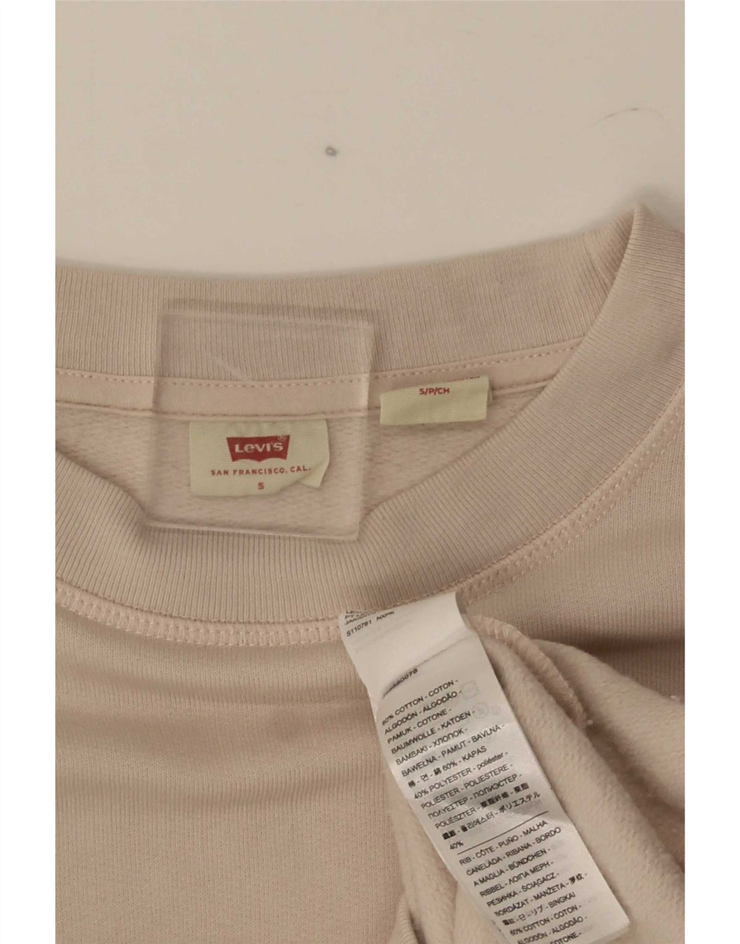 Levi's Damen-Sweatshirt in Übergröße, Größe S, Beige, Baumwolle, UK 10
