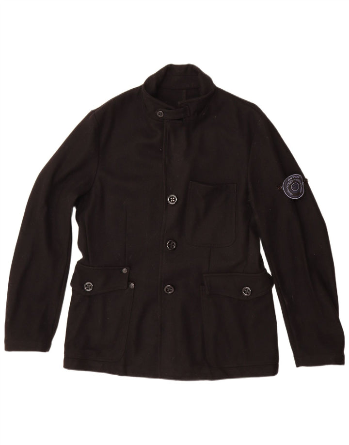 VINTAGE Herren Utility Jacke UK 40 Large Schwarz